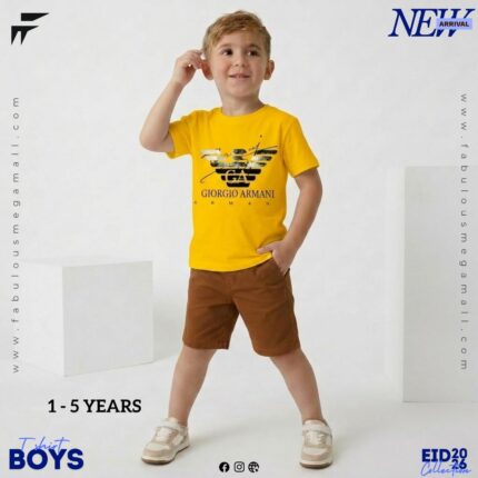 Boys Casual Armani Printed T-Shirt