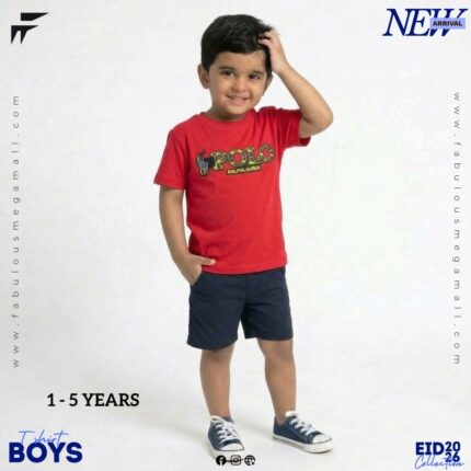 Boys Casual Polo Printed T-Shirt