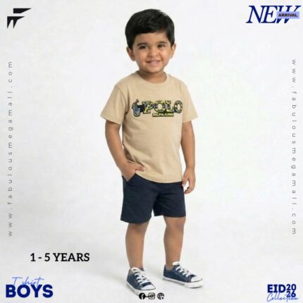 Boys Casual Polo Printed T-Shirt