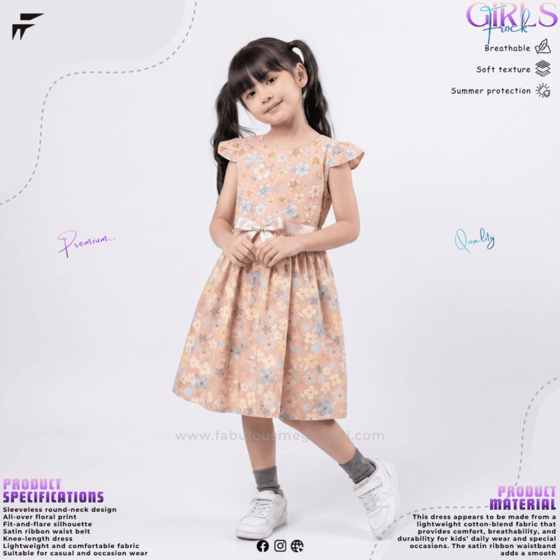 Girls Premium Floral Frock