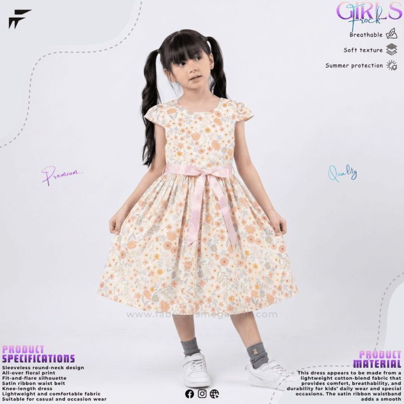 Girls Premium Floral Frock