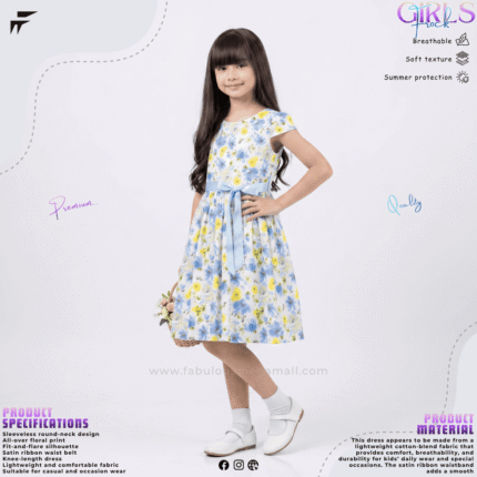 Girls Premium Floral Frock