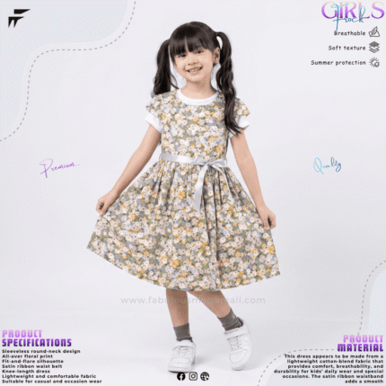 Girls Premium Floral Frock