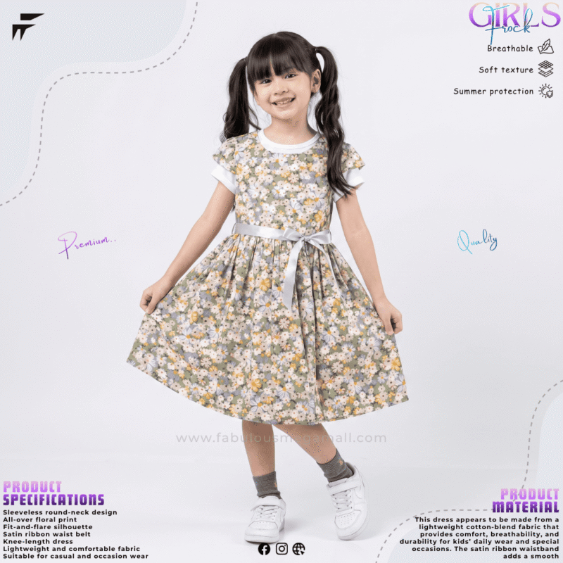 Girls Premium Floral Frock