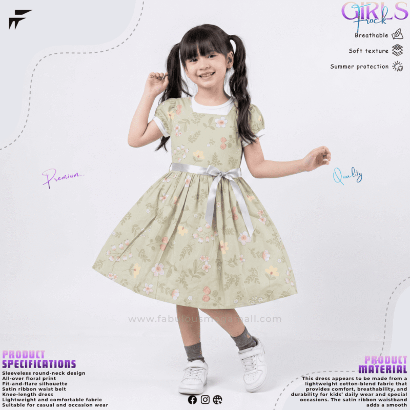 Girls Premium Floral Frock