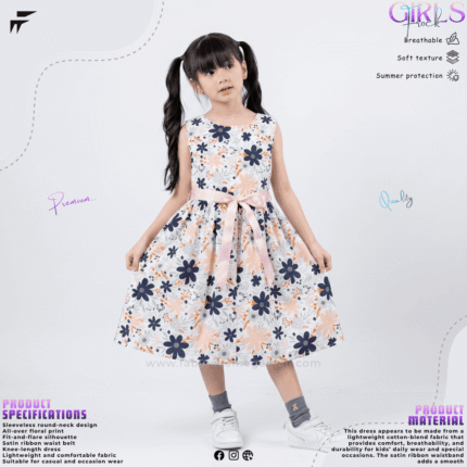 Girls Premium Floral Frock
