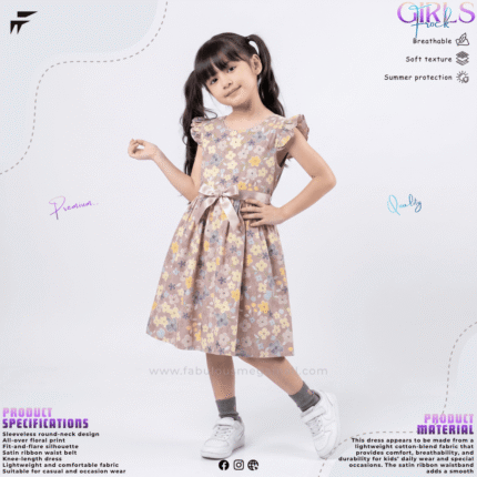 Girls Premium Floral Frock