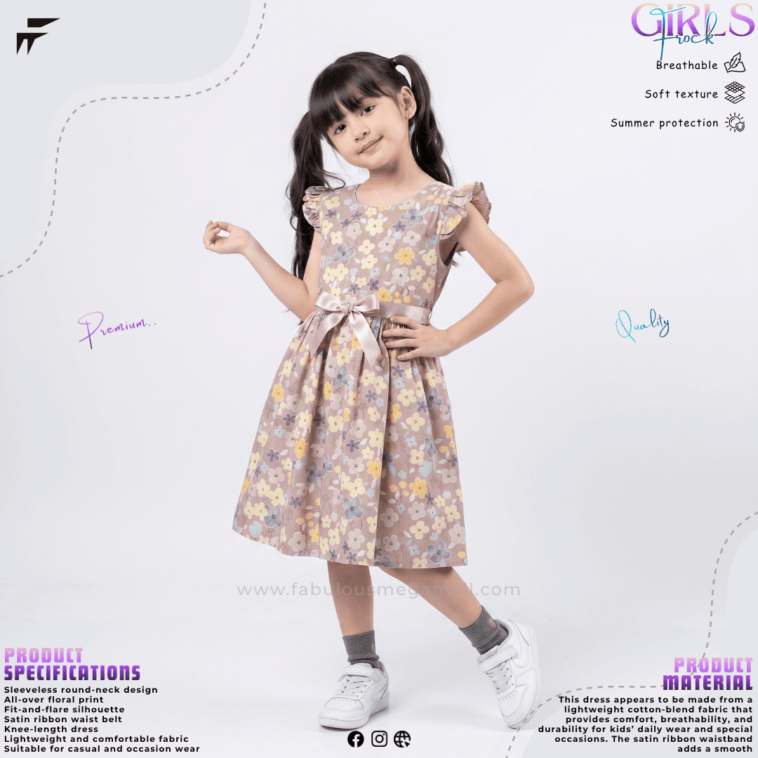 Girls Premium Floral Frock Girls Premium Floral Frock