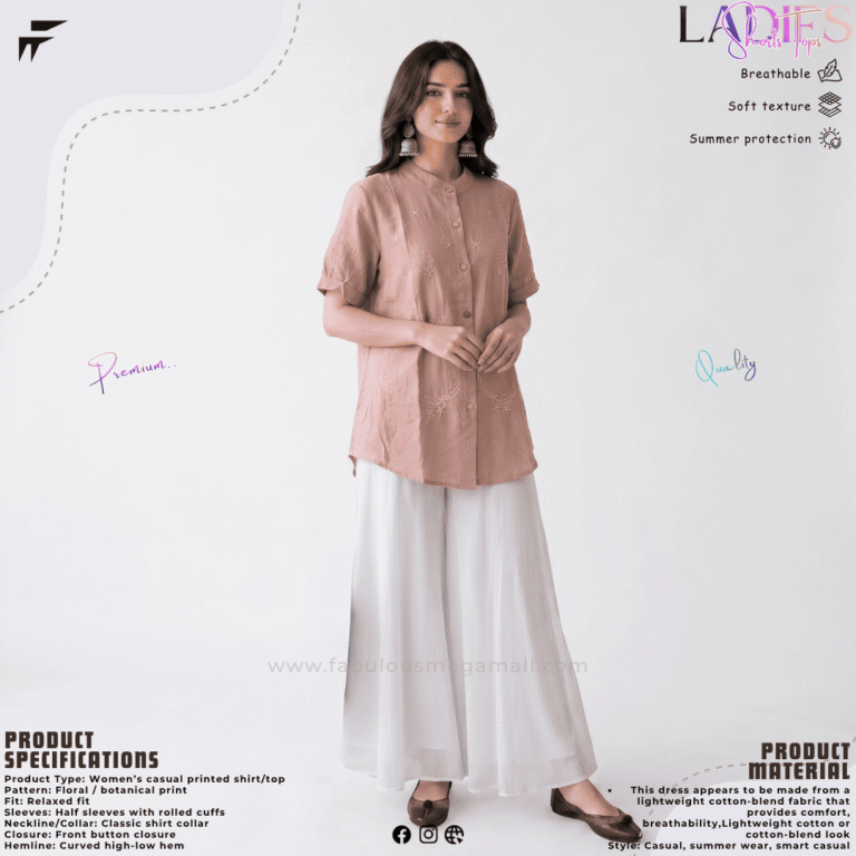 Ladies Casual Embroidered Short Top