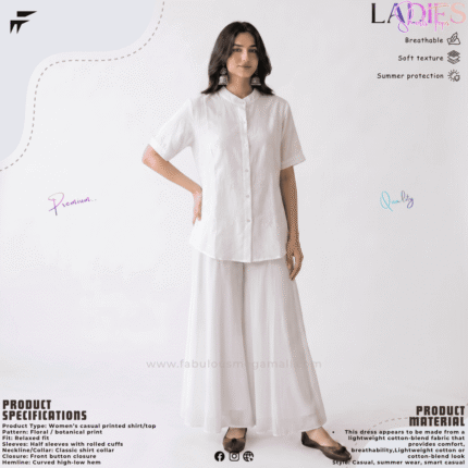 Ladies Classic Embroidered Short Top