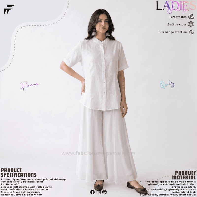 Ladies Classic Embroidered Short Top