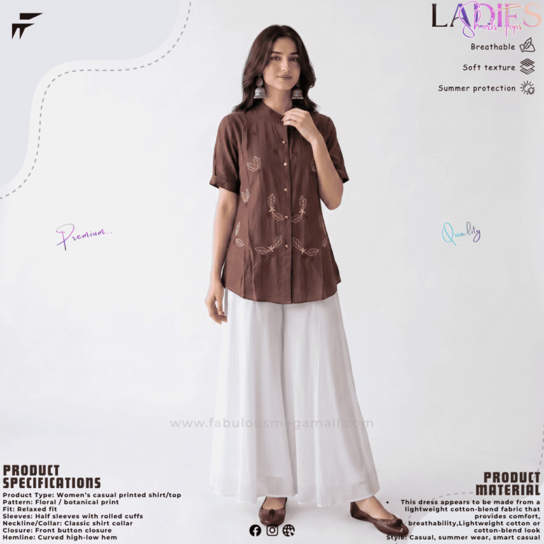 Ladies Classic Embroidered Short Top