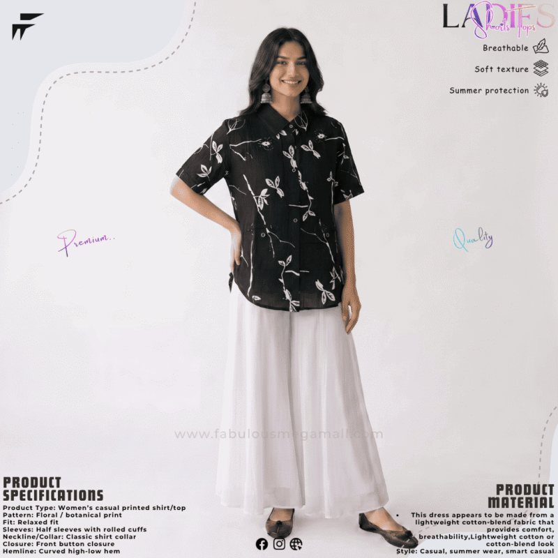 Ladies Casual Printed Short Top