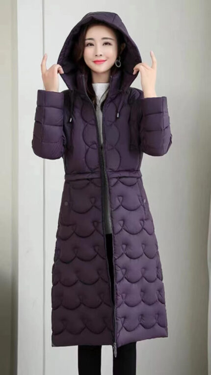 Womens Long Quilted Puffer Coat