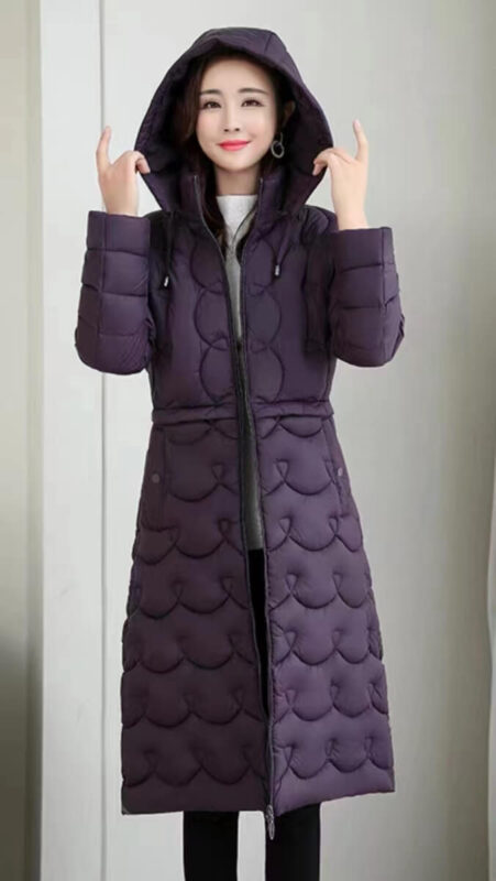 Womens Long Quilted Puffer Coat