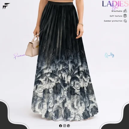 Ladies Floral Pleated Skirt