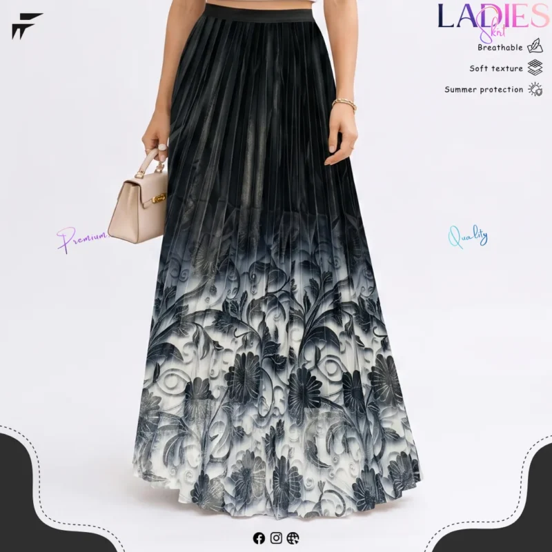 Ladies Floral Pleated Skirt