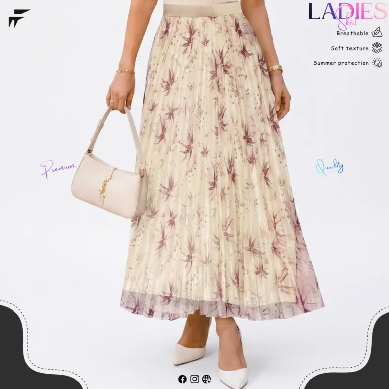 Ladies Printed Pleated Skirt