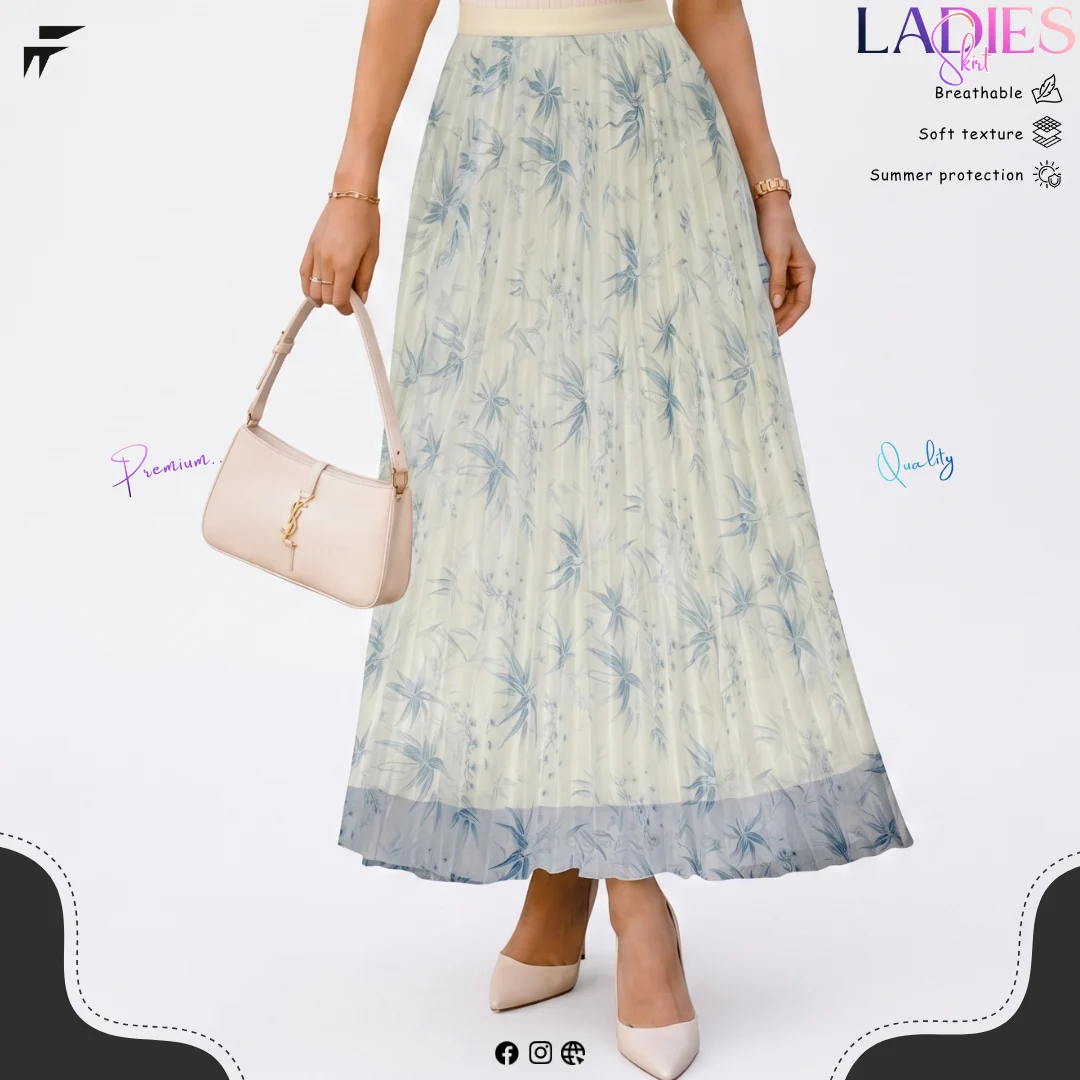 Ladies Printed Pleated Skirt Ladies Printed Pleated Skirt